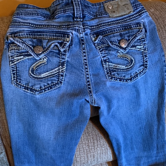 Silver Suki Surplus light wash, w fancy back pockets, sz W27/L32 - Picture 8 of 11